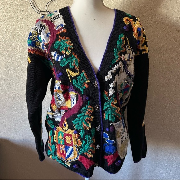 Belle Pointe Cardigan Literary Guild Black Size Medium New With Tags - Picture 1 of 14